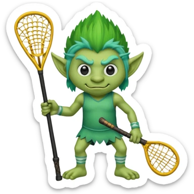 Troll holding lacrosse stick sticker