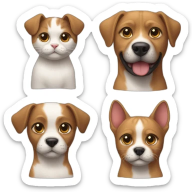 Cat and dog mutation sticker