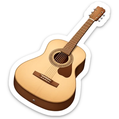 acoustic guitar with strings, musical instrument sticker