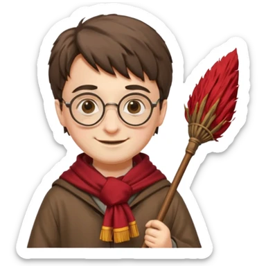 Harry potter flying on a broomstick sticker