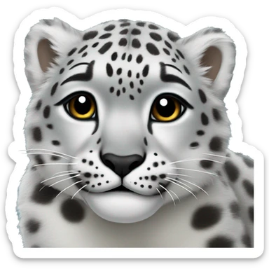 Snow leopard kiss sticker