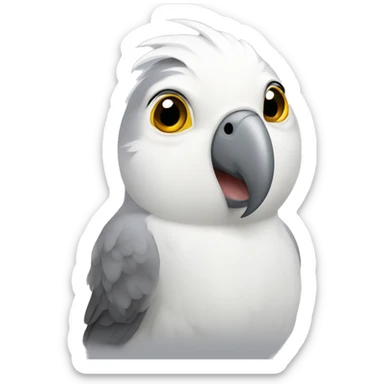White and grey cockatiel sticker
