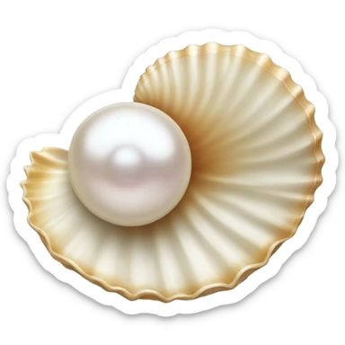 shell with pearl sticker