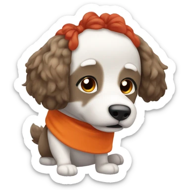 crea un set di emojy  di un furry canino cooker spanish rosso e arancione sticker