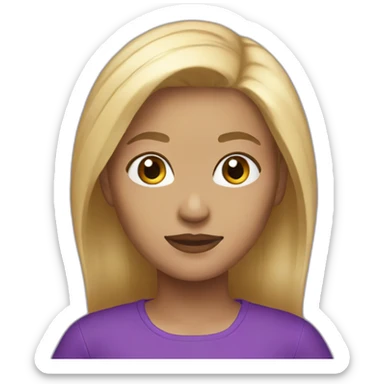 Woman blond hair purple full jumpsuit sticker