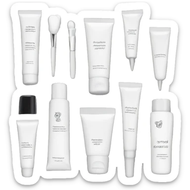 White skincare kit sticker