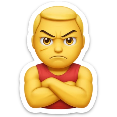 Mad emoji with arms crossed sticker