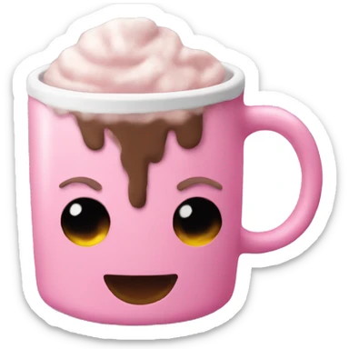 Pink mug with hot cocoa  sticker