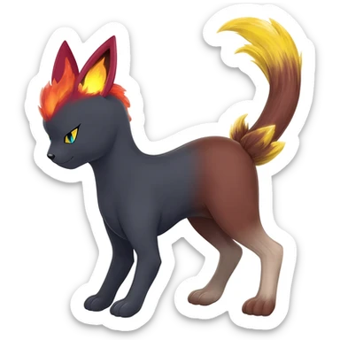 Umbreon-Jolteon-Flareon-Fennekin-hybrid-animal-Fakémon-Pokémon-fusion sticker