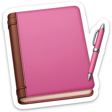 pink and brown diary and pen sticker