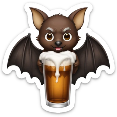 black bat drinkig sprite sticker