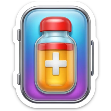 medicine capsule in case in natural colors sticker