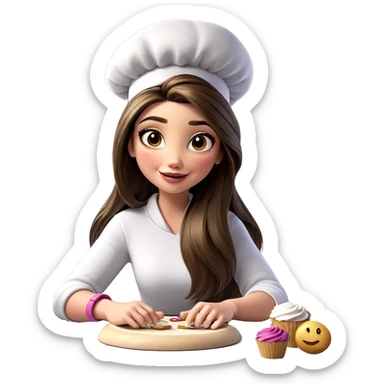 smiling girl with cupcake indoors sticker