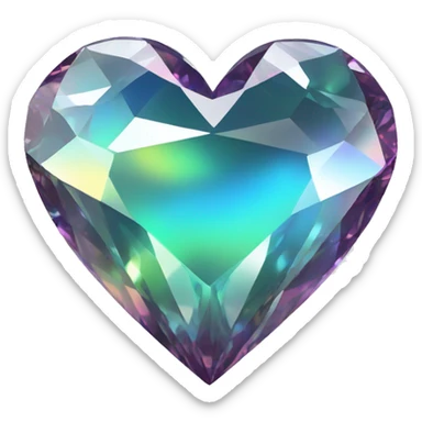 Heart shaped 56-carat iridescent diamond sticker