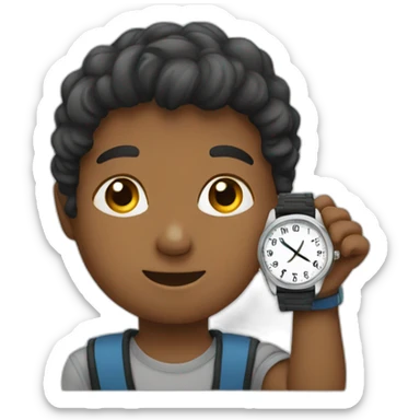 Kid with a watch sticker