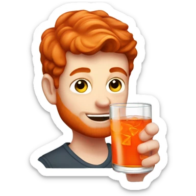 ond redhead boy drinking an aperol sticker