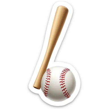 Baseball bat and a ball sticker