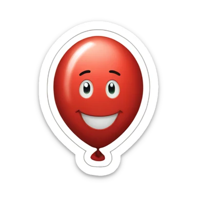 Red blloon smiling sticker