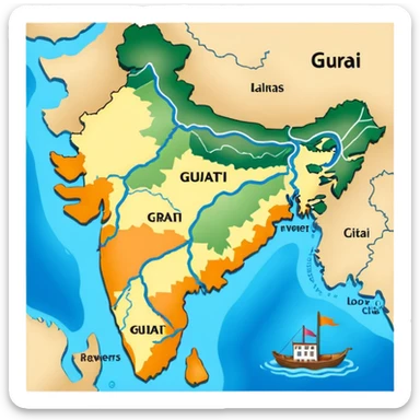 Map of Gujarat sticker