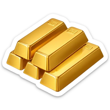 several gold bars, realistic lighting, no text or engravings, smooth surface sticker