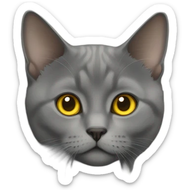 british short-hair cat with yellow eyes okay sticker