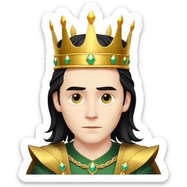 Loki with his golden crown sticker