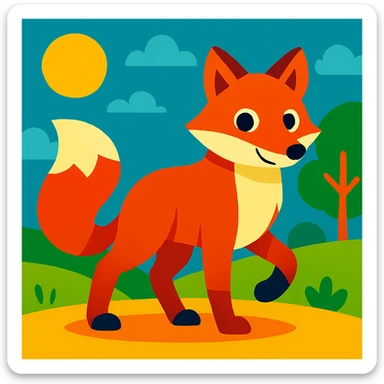 Red fox sticker