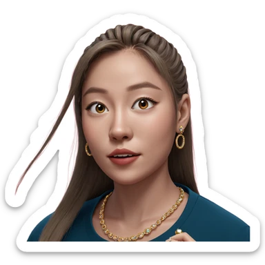 portrait of girl with jewelry sticker