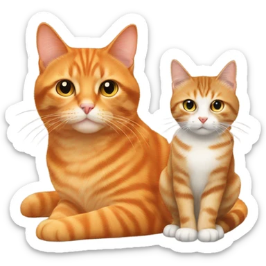 cat orange and tabby cat sticker