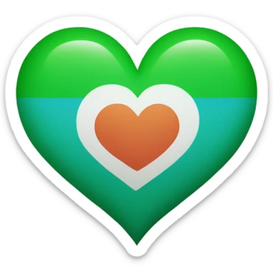 lgbt flag matching with green heart making it lgbt flag on green heart sticker