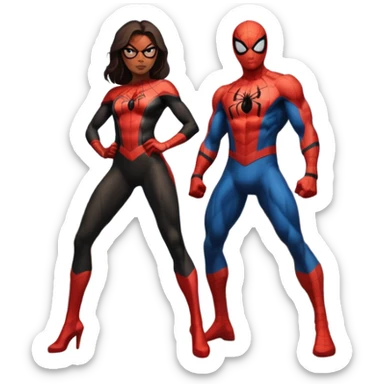 spider man and spider women sticker