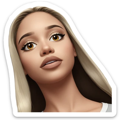 serene girl portrait looking on sticker