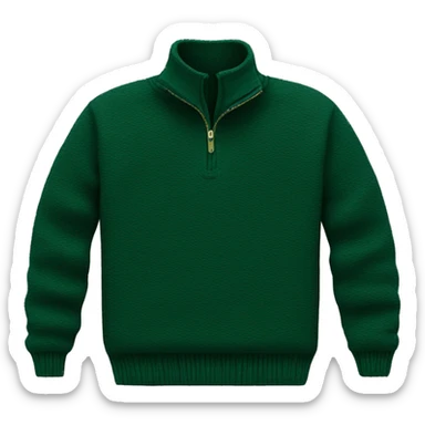 Plain Dark green quarter zip sweater sticker