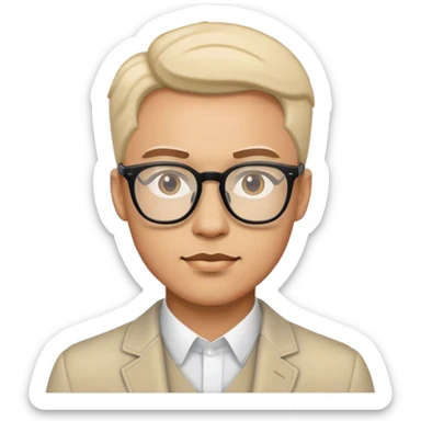 stylish male portrait with glasses sticker