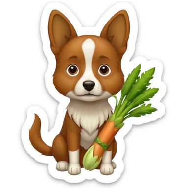 Dog with leek sticker
