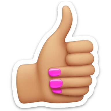 Thumbs up with pink nails  sticker