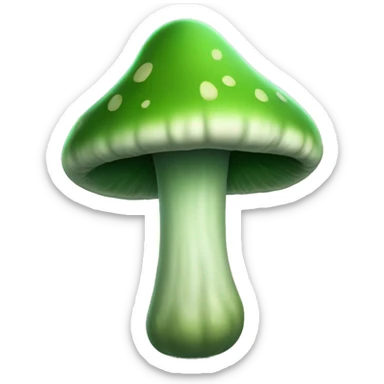 green mushroom with creepy smile sticker