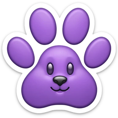 purple paw print sticker