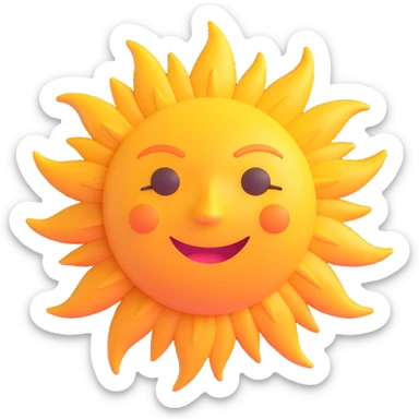 simple 3D sun, no facial features, no eyes, no mouth, no internal details, just circle and rays, suitable for Discord role icon sticker