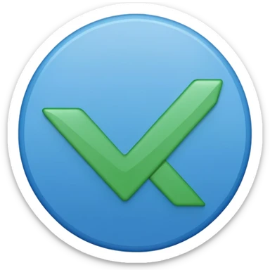 blue circle with a checkmark in the middle sticker