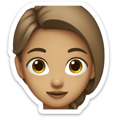 serene girl in brown shirt sticker