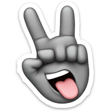 Peace sign sticking their tongue out ￼ sticker