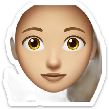 young girl long straight light brown hair, grey eyes sticker