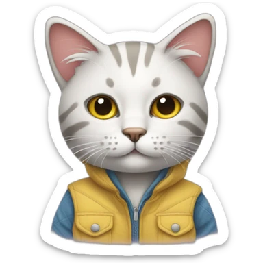 cat wearing clothes sticker