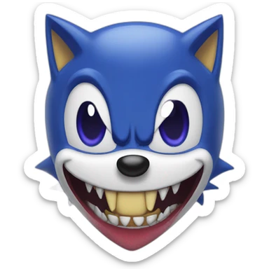 sonic with vampire fangs sticker