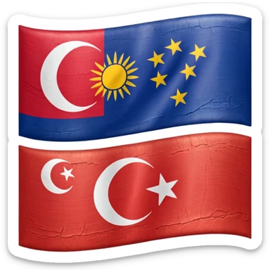Emoji of half flag of philippines and turkey sticker