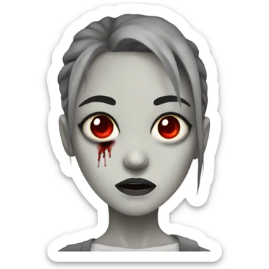 zombie girl bloodshot eyes sticker