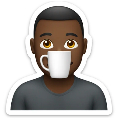 person with cup sticker