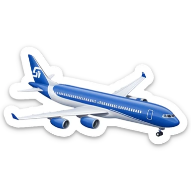 Scandinavian Airlines airplane with blue and white colors sticker