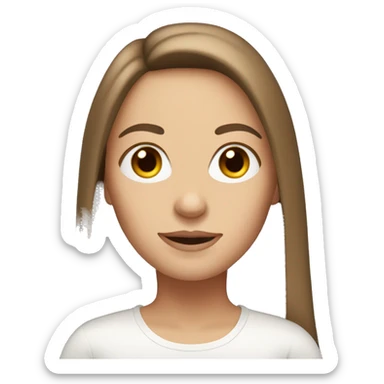 white mom with brown long staight hair and brown eyes sticker